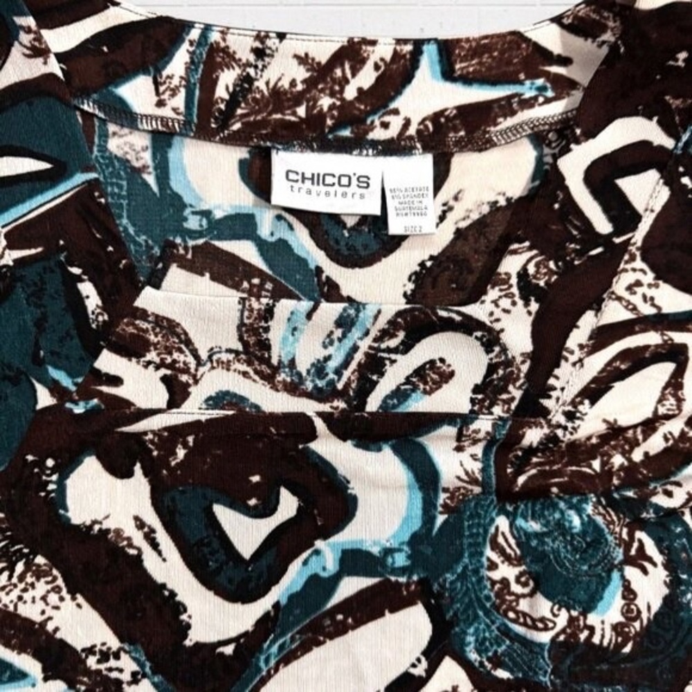 Chico's Multicolor Abstract Top - image 3